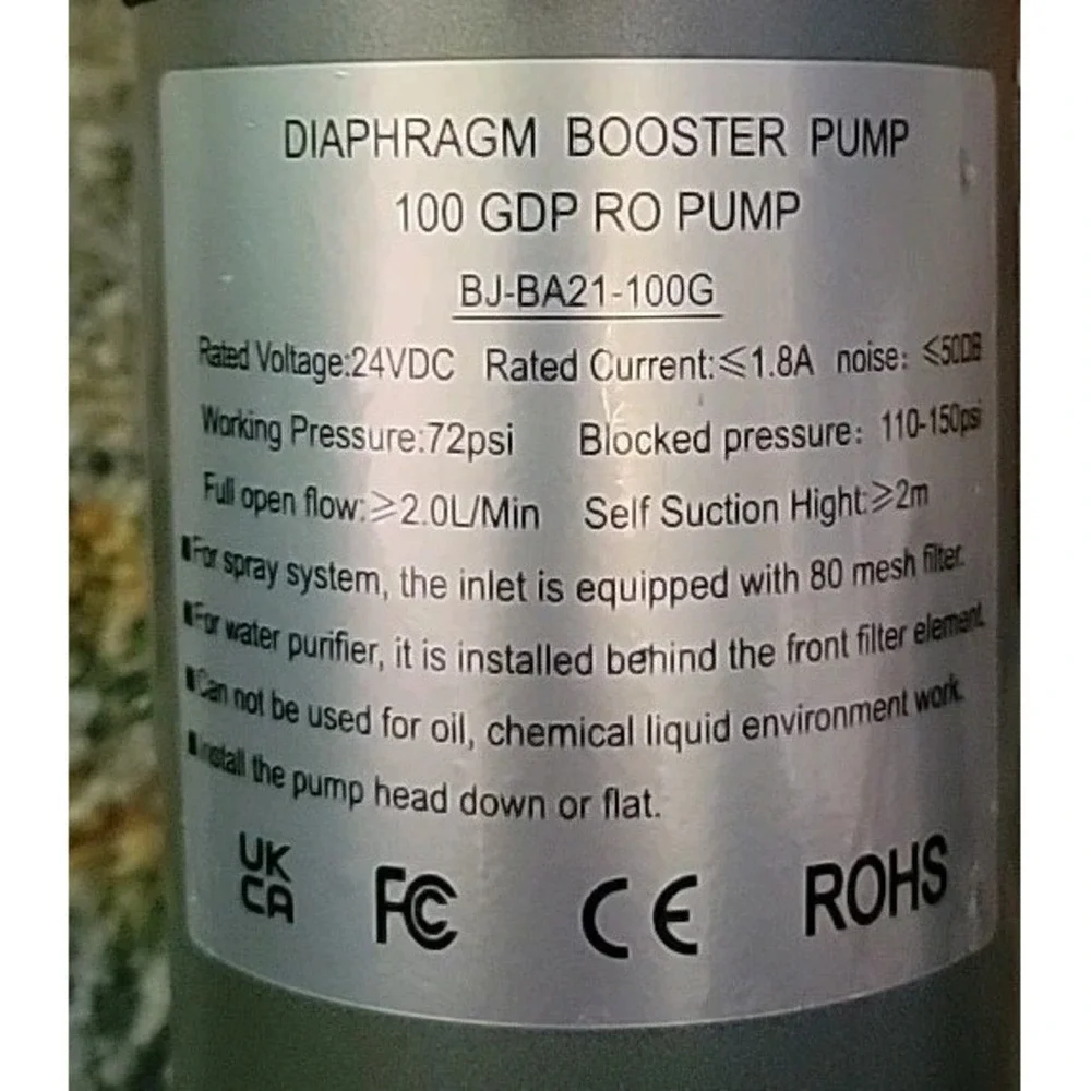10025 DC PUMP MOTOR Diaphragm Booster Pump - 24DC Bj-ba21-100g‎